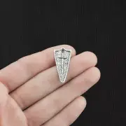 4 Sword Shield Antique Silver Tone Charms - SC3400