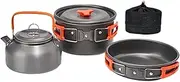 Lljsszr Camping Cookware Set, Including Frying Pan, Teapot, and Kettle with Folding Handle