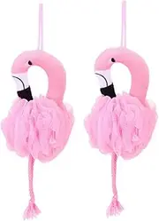 Ipetboom Pack Flamingo Bath Ball Gentle Body Shower Scrubber for Boys and Girls Adults Travel-friendly Bath Supply