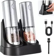 Electric Salt and Pepper Grinder Set — Automatic Rechargeable Salt / Pepper Grin