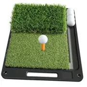 Premium Dual-Turf Golf Mat: Heavy Bottom Golf Hitting Mat with Ball Tray,