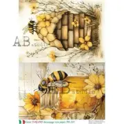 Honey Bee Duo | A4 Rice Paper | Paper for Decoupage | AB Studios