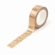 Washi Tape Rose Gold Metallic Abstract Floral Copper Pattern 10m