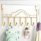 Iron Hat Coat Hooks Gold Clothes Storage Rack 7-Hook Over Door Hanger Bathroom