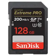 SanDisk Extreme Pro SDXC 128GB 200MB/S R, 90MB/S W, V30 U3, C10 Memory Card