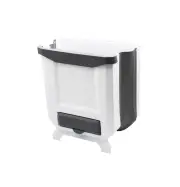 8L White Plastic Folding Wall Mounted Kitchen Rubbish Bin for Cupboard Door Hanging