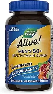 Nature's Way Alive! Men's 50+ Gummy Multi-Vitamin, 60 Count