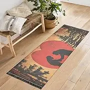 QGBYMX Washable Runner Rug Sasquatch Valentines Day 2’ x 6’ Non Slip Kitchen Runner Rug for Hallways Entryway Patio Living Room Floor Carpet Runner- Soft Thin Mat for Family Pet