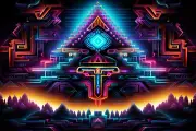 DMT Vision Pattern, UV tapestry, Blacklight Reactive, Psychedelic Wall Hanging