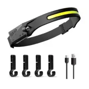 USB Rechargeable LED Sensor Headlight XPE+COB Headlight Work Light 2635