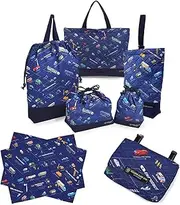 COLORFUL CANDY STYLE NJ202500 School Entrance School Entrance 7-Piece Set, Lesson Bag, Shoe Case, Drawstring Bag, Large Drawstring (Lunchbox Bag), Drawstring (Cup Bag), Placemat, Moving Pockets, Cool,