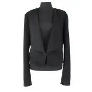 Diane Von Furstenberg Olympia Blazer NEW Black Ponte Shawl Collar Size 14