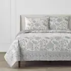 Home Decorators Collection Quilt Set Tonal Block Print Cotton King Blue 3 PCS