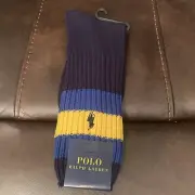 Polo Ralph Lauren Men’s Socks Black Blue Yellow Stripe