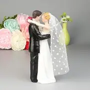 Semeid Resin Modern Wedding Cake Topper - Bride and Groom Figurine for Modern Weddings -Sweet Couple Statuee Sculpture Decoration