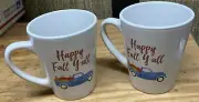 Set of 2 fall theme coffee mugs