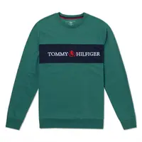 在飛比找PChome24h購物優惠-TOMMY 熱銷刺繡文字Logo大學T恤-綠色
