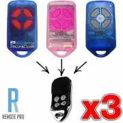3 x ATA Compatible ptx4 garage door remote control PTX-4 - Batteries Included