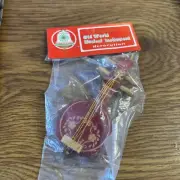 Commodore Old World Musical Instrument Vintage Christmas Decoration Wood NOS #4