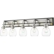 Z-Lite 466-5V-MB-BN Kraken Bathroom Vanity Light Matte Black and Brushed Nickel