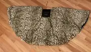 Rachel Zoe Leopard Animal Print Fur Christmas Tree Skirt Compare 2D. Steven $400