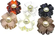 Baluue 6Pcs Mixed Color Flower Hair Claw Clips Non Slip Back Hair Clip Ponytail Holders for Women for Daily Use Special Occasions
