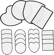 Angoily 20pcs Hot Melt Adhesive Patch Patches Fabric Ironing for Embroidery Sew Clothes Iron Applique Patch Blank Iron-on Patch Polyester White