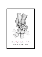 [Namly Design] Poster - Family Hands / Personalised / 03