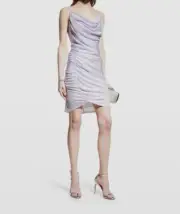 $195 Aidan by Aidan Mattox Women's Purple Cowl Neck Shift Dress Size US 10