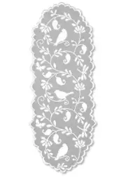 Heritage Lace BRISTOL GARDEN White Table Runner 14" X 36"