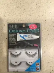 NEW Ardell Deluxe Pack False Eyelashes 109 2 SETS OF BLACK FREE APPLICATOR