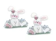 5 pc. Planar Resin Hair Bow Center Flatback 1062196 Easter Bunny Rabbit