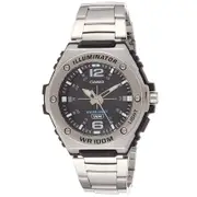 Casio Silver/Black Dial Steel Band Men's 100m Analog Sports Watch MWA-100HD-1A