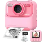 Kids Digital Camera with Thermal Photo Printer 1080P HD Dual Lens Camera