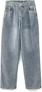 [Zadaos] Women'S Two Pieces Set Denim Jacket Perforated Short Denim Jacket Pants Set