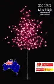 1.5M 200LED PINK CHERRY BLOSSOM SOLAR CHRISTMAS TREE