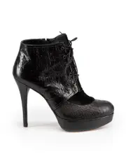 Stuart Weitzman x Russell & Bromley Black Leather Heeled Ankle Boots