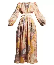 Zimmermann $850 Pattie Floral Patchwork Cut Out Maxi Dress Size 4 US 10 12