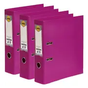 3x Marbig PE Lever Arch File Folder A4 Document Filing Organiser Holder Pink