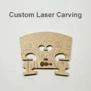 10x Custom Logo 1/16 - 4/4 Violin Maple Bridge String Parts Laser Carving Words