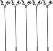 5pcs Model Railway 1:87 Lamps 4-Heads HO Scale Street Light Playground LSL04