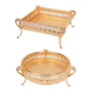 European Metal Fruit Serving Tray Storage Box Plate Party Display Stand