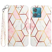 Leather Series-5 for Motorola Edge 40 Neo 5G Case Marble Pattern Handbag Wallet Phone Cover