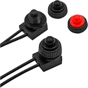 Osilly 2PCS Car Waterproof RV Push Button Switch, 12V IP67 ON/Off Automotive SPST Switch with 4''Lines KP-107, Universal for Car Bathroom Fan, Universal for Vehicle, SUV, Truck, RV and More