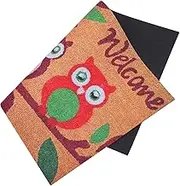 FUNOMOCYA 1Pc Chic Owl Printing Absorbent Floor Mat Non Slip Bathroom Cushion Decorative Ground Pad for Home Entry Mat