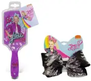 JoJo Siwa Purple Paddle Hair Brush and Black Sequin Hair Bow