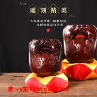 在飛比找Yahoo!奇摩拍賣優惠-促銷打折  木魚法器一套香樟木木魚擺件送墊子棒子家用寺廟念經