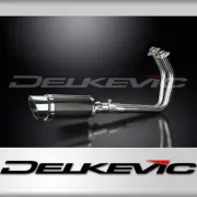 Kawasaki EN650 Vulcan S 2015-2023 2-1 Full Exhaust 8" Mini Carbon Round Muffler