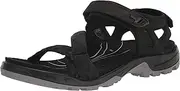 [ECCO] Men's Yucatan Coast Sport Sandal, Black Nubuck, 9-9.5