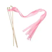 15Pcs Wedding Ribbon Sticks Party Ribbon Streamers Sticks Pink